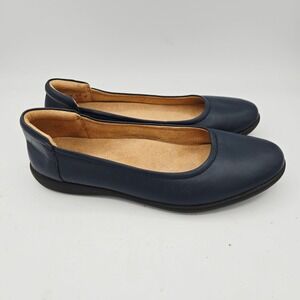 Naturalizer Närz Leather Ballet Flats Navy Blue Comfort Women Size 7M